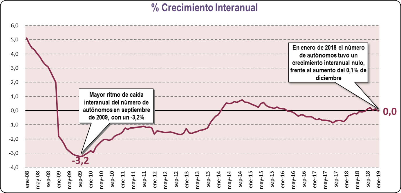 Crecimiento Interanual (Enero 2019)