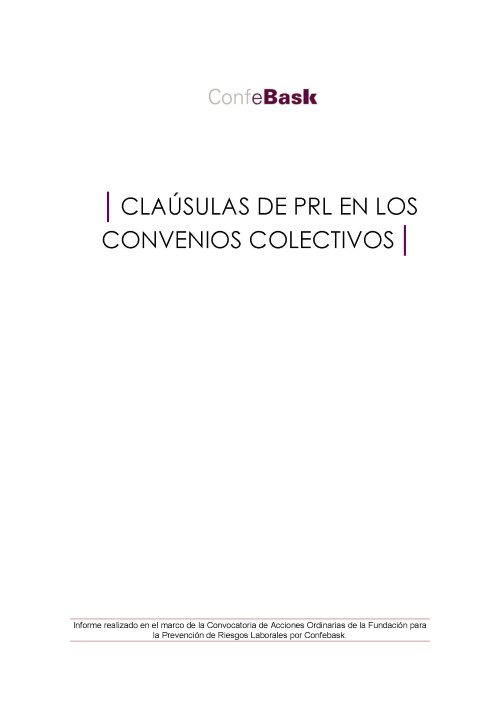 Las Cláusulas de PRL en la Negociación Colectiva (AT 0093/2014)