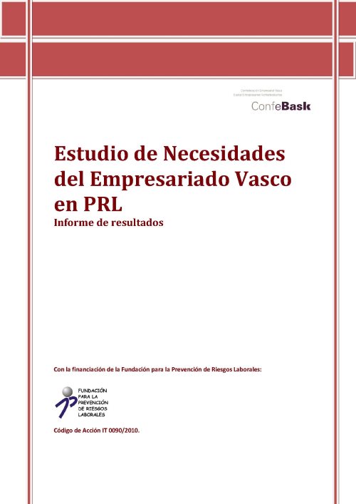 Estudio de Necesidades del Empresario vasco en PRL (IT 0090/2010)