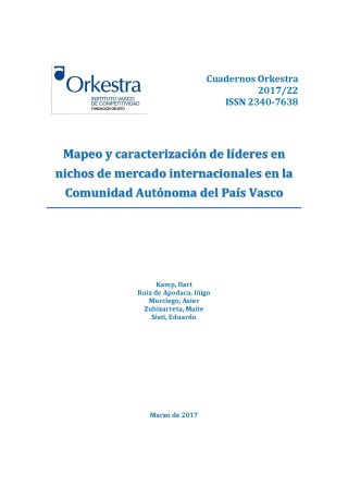Mapeo y caracterización de líderes en nichos de mercado internacionales en la  Comunidad Autónoma del País Vasco