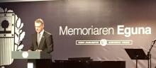 El lehendakari Iñigo Urkullu durante su intervención en el acto del Día de la Memoria